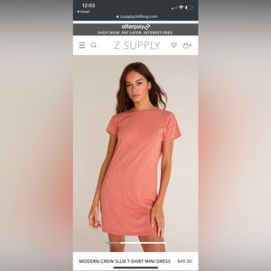 Z Supply Modern Crew Slub Mini Dress NWT